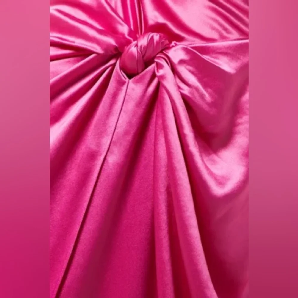 Ronny Kobo Collection Zadena Backless Vibrant Pink Maxi Halter Dress - Picture 6 of 15